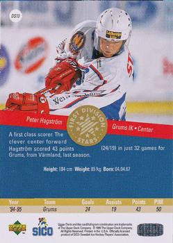 1995-96 Upper Deck Swedish Elite - First Division Stars #DS13 Peter Hagstrom Back