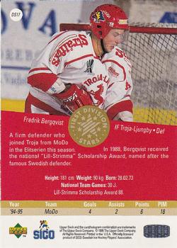 1995-96 Upper Deck Swedish Elite - First Division Stars #DS17 Fredrik Bergqvist Back