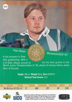 1995-96 Upper Deck Swedish Elite - First Division Stars #DS19 Peter Olsson Back
