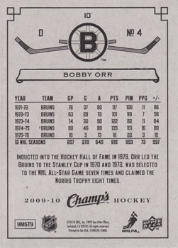 2009-10 Upper Deck Champ's #10 Bobby Orr Back