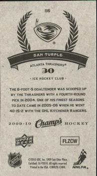 2009-10 Upper Deck Champ's #116 Dan Turple Back