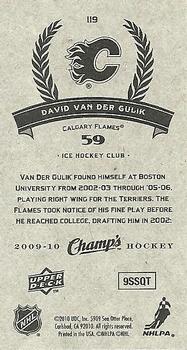 2009-10 Upper Deck Champ's #119 David Van Der Gulik Back