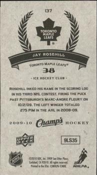 2009-10 Upper Deck Champ's #137 Jay Rosehill Back