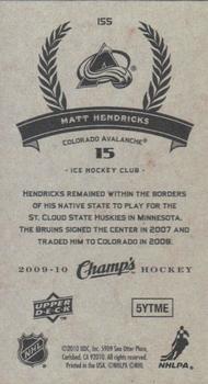 2009-10 Upper Deck Champ's #155 Matt Hendricks Back