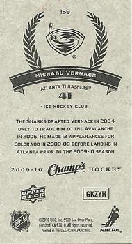 2009-10 Upper Deck Champ's #159 Michael Vernace Back
