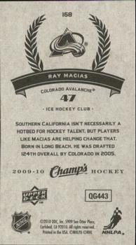 2009-10 Upper Deck Champ's #168 Ray Macias Back