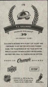 2009-10 Upper Deck Champ's #178 T.J. Galiardi Back