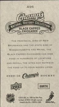 2009-10 Upper Deck Champ's #496 Black Capped Chickadee Back