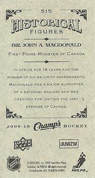 2009-10 Upper Deck Champ's #515 Sir John A. Macdonald Back