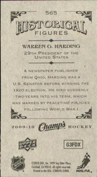 2009-10 Upper Deck Champ's #565 Warren G. Harding Back