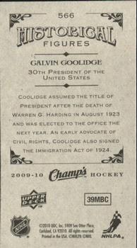 2009-10 Upper Deck Champ's #566 Calvin Coolidge Back