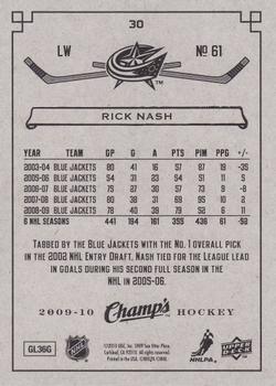 2009-10 Upper Deck Champ's #30 Rick Nash Back