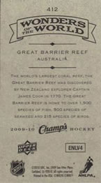 2009-10 Upper Deck Champ's #412 Great Barrier Reef Back