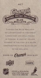 2009-10 Upper Deck Champ's #467 Blue Walleye Back