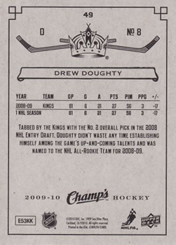 2009-10 Upper Deck Champ's #49 Drew Doughty Back
