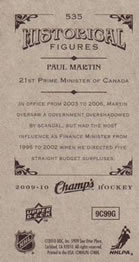2009-10 Upper Deck Champ's #535 Paul Martin Jr. Back