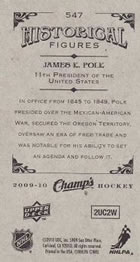 2009-10 Upper Deck Champ's #547 James K. Polk Back