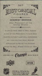2009-10 Upper Deck Champ's #567 Herbert Hoover Back