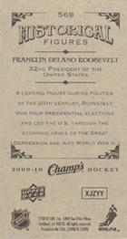 2009-10 Upper Deck Champ's #568 Franklin D. Roosevelt Back