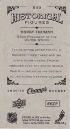 2009-10 Upper Deck Champ's #569 Harry Truman Back