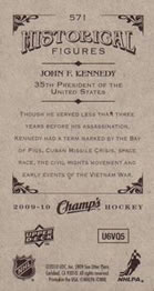 2009-10 Upper Deck Champ's #571 John F. Kennedy Back