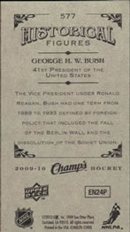 2009-10 Upper Deck Champ's #577 George H.W. Bush Back