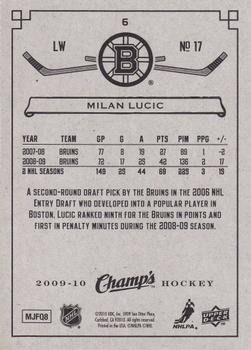 2009-10 Upper Deck Champ's #6 Milan Lucic Back