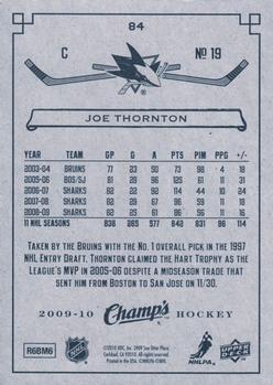 2009-10 Upper Deck Champ's #84 Joe Thornton Back