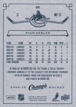 2009-10 Upper Deck Champ's #95 Ryan Kesler Back