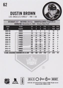 2014-15 O-Pee-Chee - Rainbow #62 Dustin Brown Back
