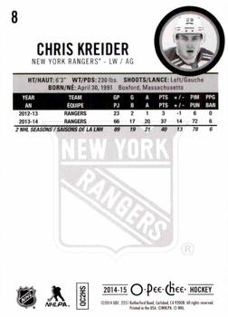 2014-15 O-Pee-Chee - Rainbow #8 Chris Kreider Back