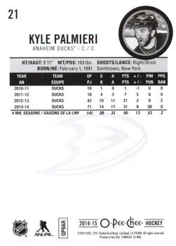 2014-15 O-Pee-Chee - Rainbow #21 Kyle Palmieri Back