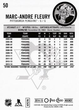 2014-15 O-Pee-Chee - Rainbow #50 Marc-Andre Fleury Back