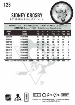 2014-15 O-Pee-Chee - Rainbow #128 Sidney Crosby Back