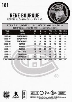 2014-15 O-Pee-Chee - Rainbow #181 Rene Bourque Back