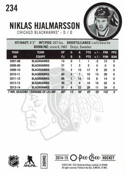 2014-15 O-Pee-Chee - Rainbow #234 Niklas Hjalmarsson Back