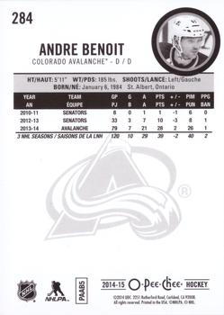 2014-15 O-Pee-Chee - Rainbow #284 Andre Benoit Back