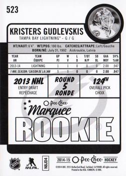 2014-15 O-Pee-Chee - Rainbow #523 Kristers Gudlevskis Back