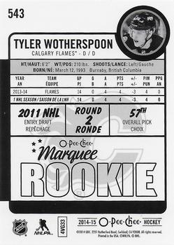 2014-15 O-Pee-Chee - Rainbow #543 Tyler Wotherspoon Back