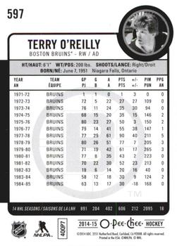 2014-15 O-Pee-Chee - Rainbow #597 Terry O'Reilly Back