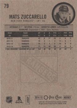 2014-15 O-Pee-Chee - Red #79 Mats Zuccarello Back