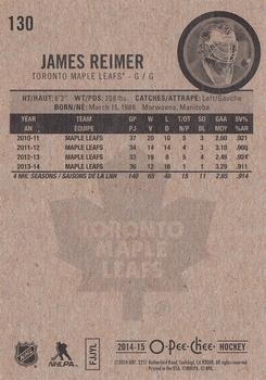 2014-15 O-Pee-Chee - Red #130 James Reimer Back