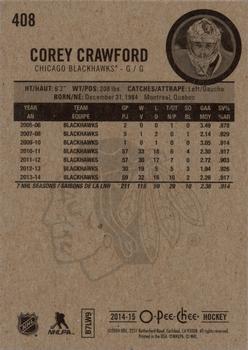 2014-15 O-Pee-Chee - Red #408 Corey Crawford Back
