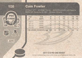 2014-15 O-Pee-Chee - Retro #108 Cam Fowler Back
