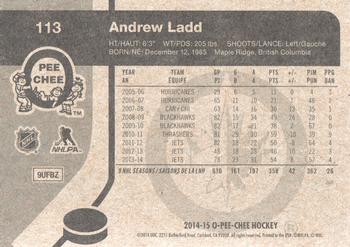 2014-15 O-Pee-Chee - Retro #113 Andrew Ladd Back