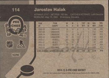2014-15 O-Pee-Chee - Retro #114 Jaroslav Halak Back