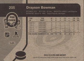 2014-15 O-Pee-Chee - Retro #205 Drayson Bowman Back