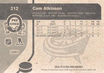 2014-15 O-Pee-Chee - Retro #212 Cam Atkinson Back