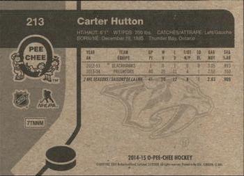 2014-15 O-Pee-Chee - Retro #213 Carter Hutton Back