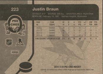2014-15 O-Pee-Chee - Retro #223 Justin Braun Back